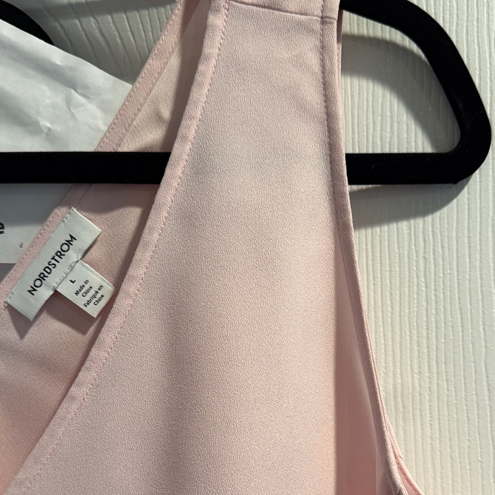 Nordstrom Light Pink V-Neck Blouse - Picture 2 of 2